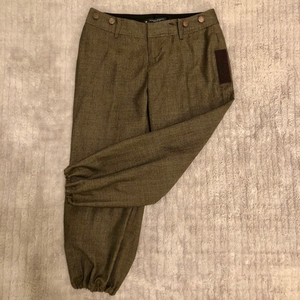 Plaid Cropped Wool Pants